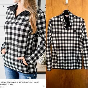 The Pulse Boutique Pullover Sweater Buffalo Plaid